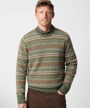 J.Crew Mens Fair Isle Sweater in Soft Lambswool-blend XL